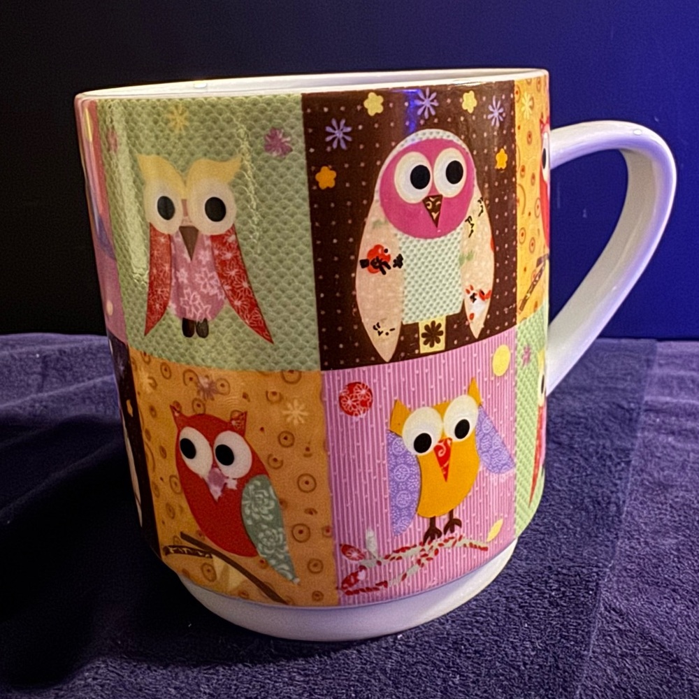 Creative Tops Owls Colorful Mug Floral Patchwork Cottagecore